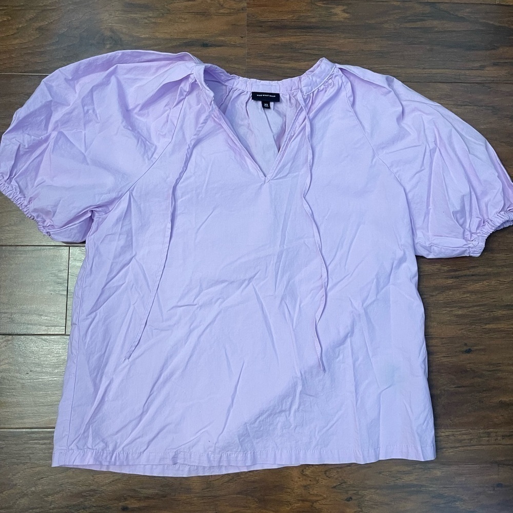 Who What Wear Lilac Puffer Sleeve Blouse Size XS